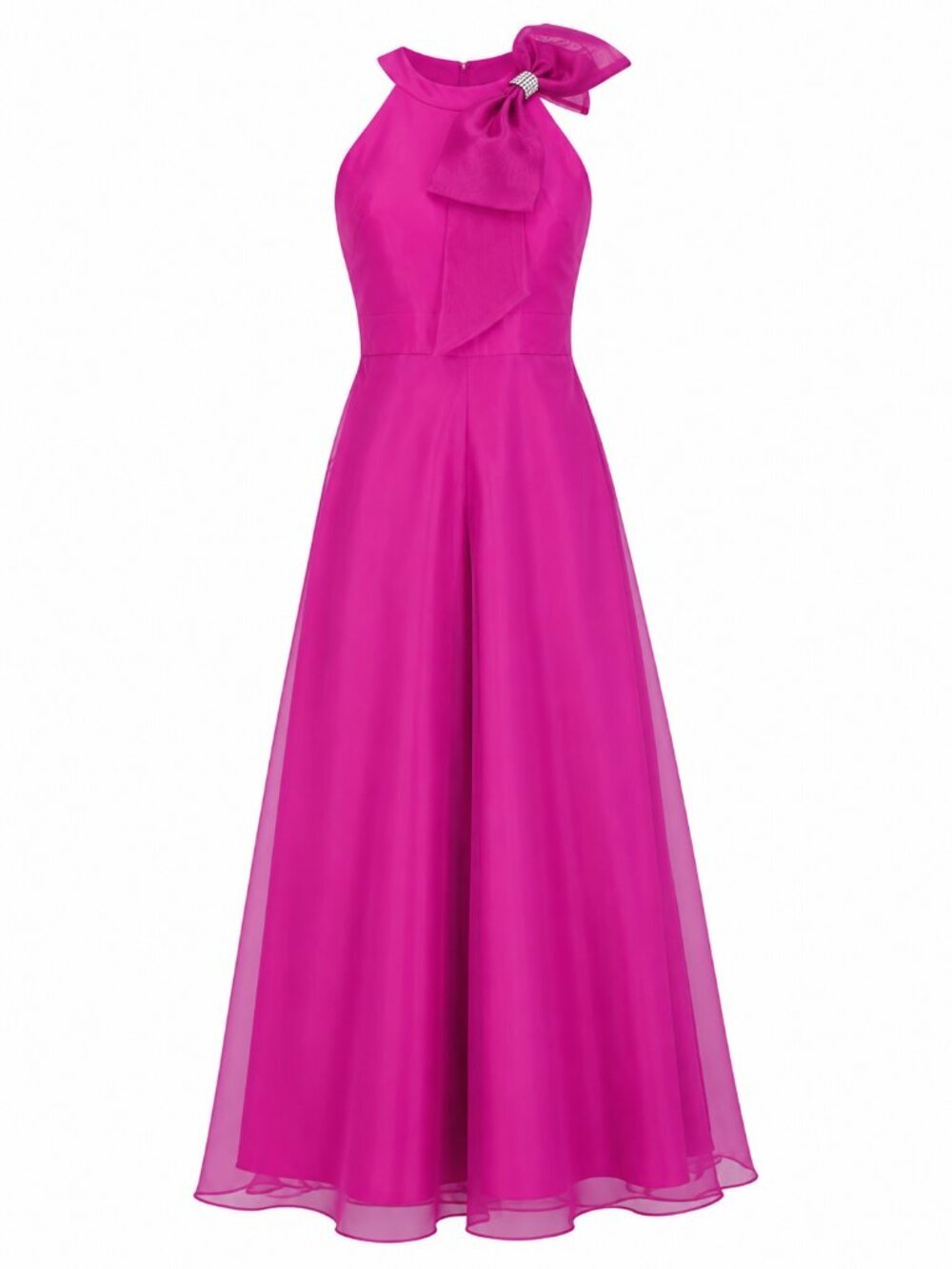 Eliza J Fuchsia Jumpsuit Bow Neck Cocktail Party Wide Leg 2 NWT
